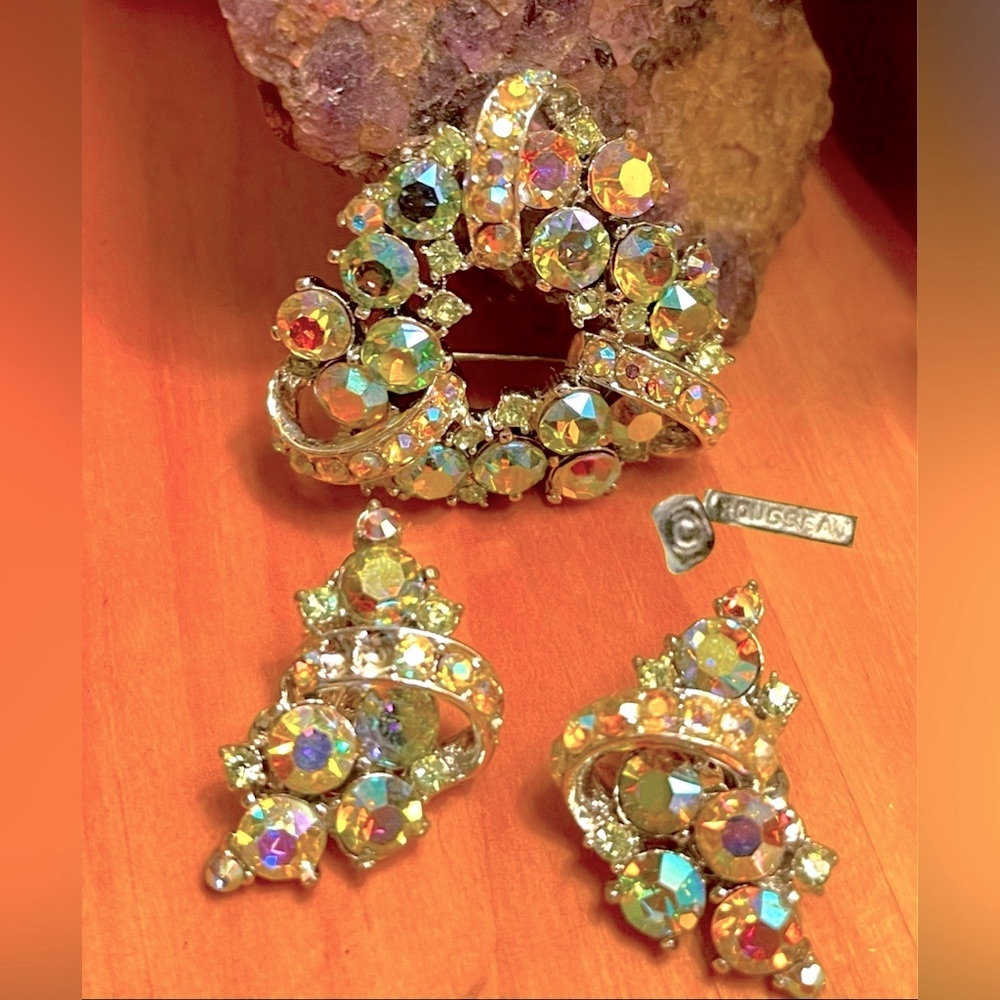 Vintage AB Rousseau Signed Set Brooch/Pendant & Earrings ‼️ SOLD ‼️